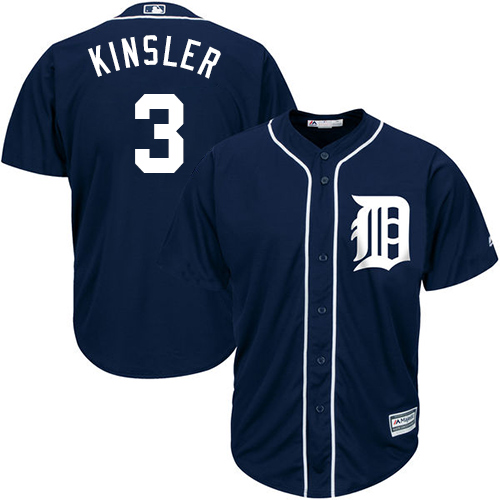 Tigers #3 Ian Kinsler Navy Blue Cool Base Stitched Youth MLB Jersey